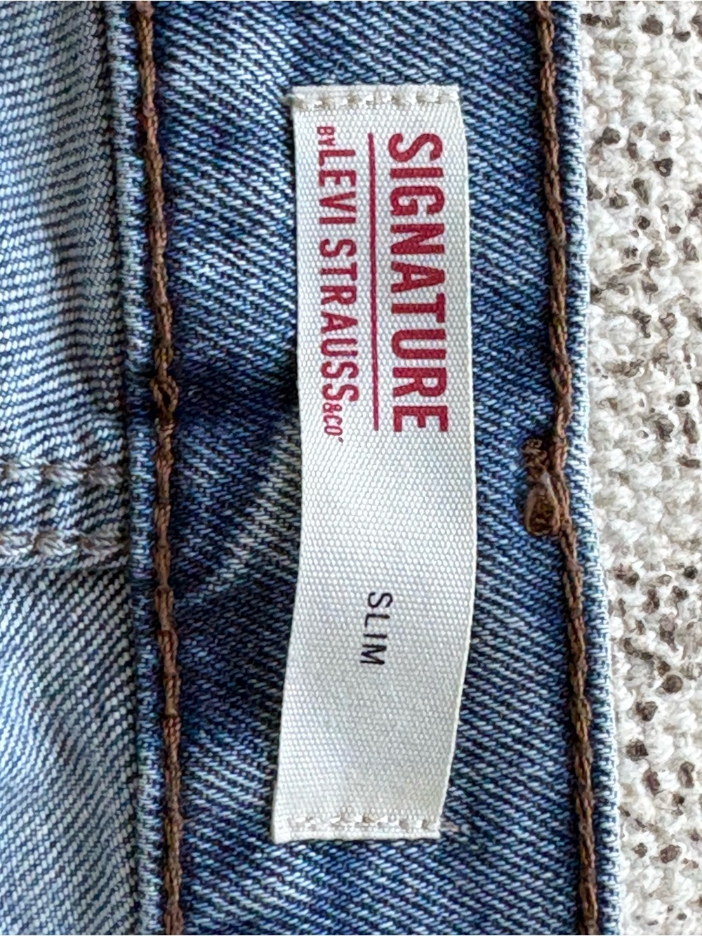 Levi's Slim Men Jeans Light Blue with Brown Stitching